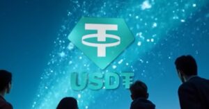 글로벌 네트워크를 통해 저렴한 수수료로 빠르게 전송되는 스테이블 코인을 보여주는 해외 송금 및 결제 시장 혁신 이미지